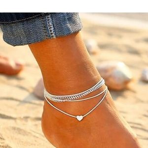 Silver alloy ankle bracelet